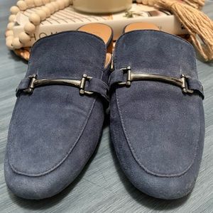 Franco Sarto Blue Suede Mules